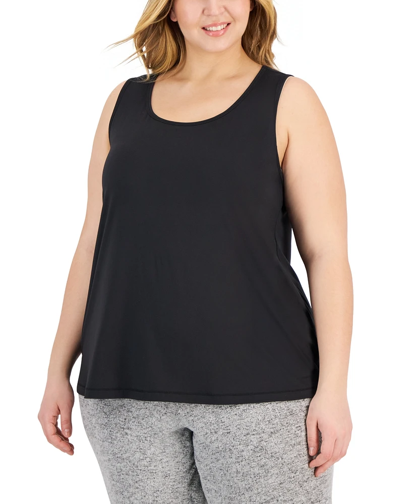 Id Ideology Plus Size Solid Essentials Crewneck Tank Top, Created for Macy's