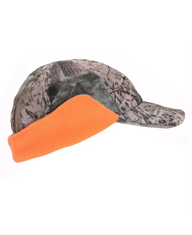 Muk Luks Unisex Reversible Spandex/Fleece Visor Cap, Adventure/Blaze, One Size