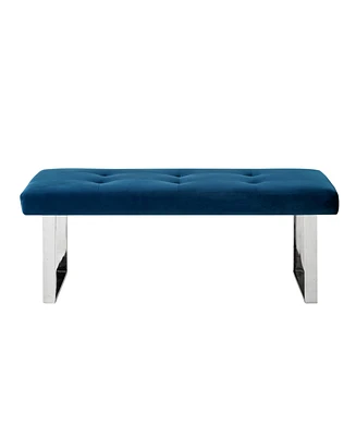 Inspired Home Alonso Velvet Button Tufted Rectangular Bench