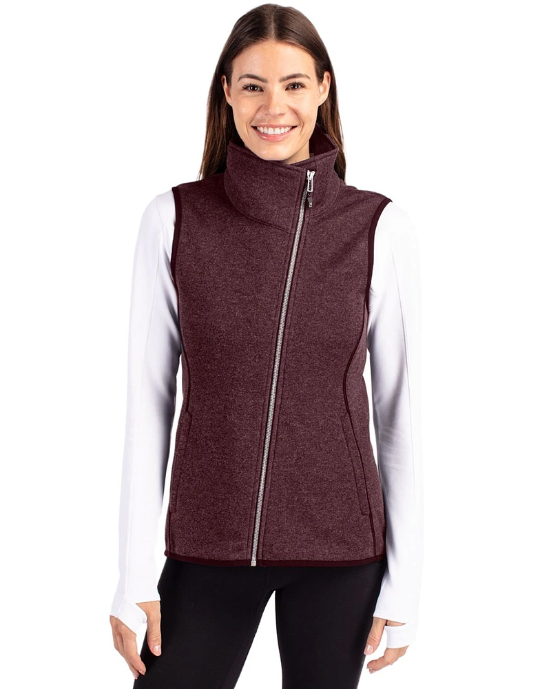 Cutter & Buck Women's Mainsail Sweater Knit Asymmetrical Vest