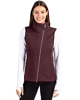 Cutter & Buck Women's Mainsail Sweater Knit Asymmetrical Vest