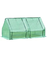 Aoodor 6 ft. x 3 Mini Greenhouse Portable House Shaped 2 Zipper Doors