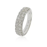 Suzy Levian White Cubic Zirconia Sterling Silver Pave Half Eternity Ring