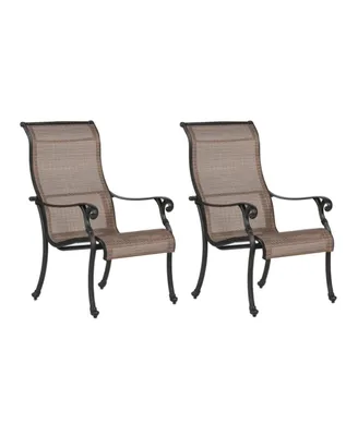 Patio Outdoor Sling Patio 2 Chairs With Aluminum Frame, All-Weather Furniture