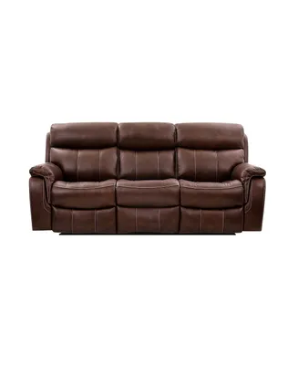 Montague 86" Genuine Leather in Dual Power Headrest and Lumbar Support Reclining Sofa