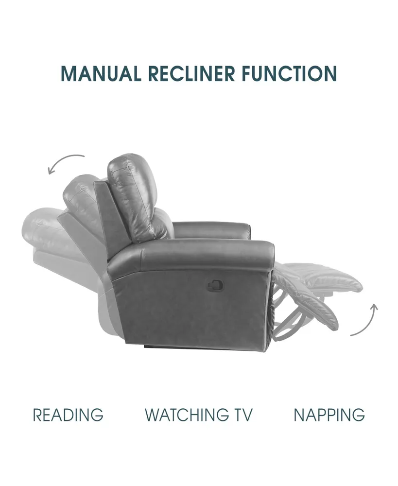 Marcel 91" Leather in Manual Reclining Sofa