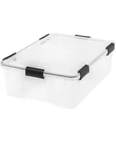 41.2 Quart WeatherPro Storage Container Box Bin with Seal Latching Lid, Clear