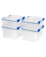 Iris 44 Quart and 26.5 Quart WeatherPro Storage Box Combo with Durable Lid and Seal and Secure Latching Buckles