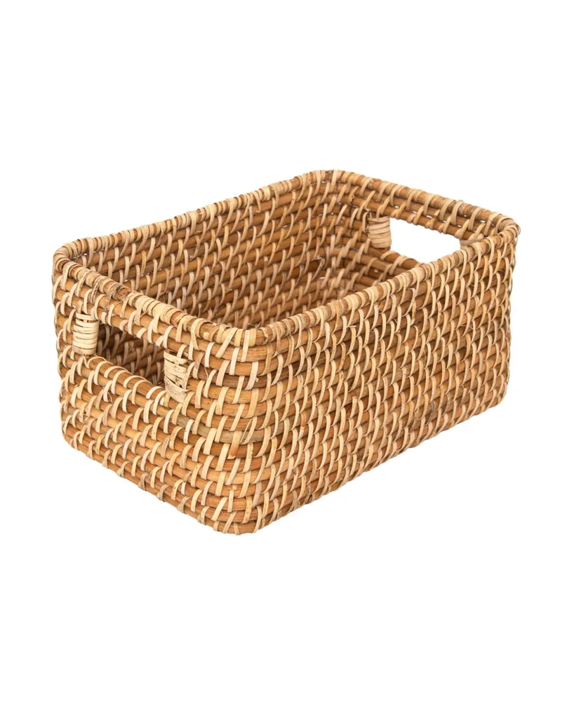 WeThinkStorage 7-Liter Hand-Woven Rattan Storage Basket