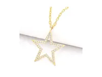 Cut Out Star Cubic Zirconia Pendant Necklace