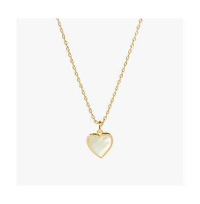 Ana Luisa Gold Heart Necklace Whsl - Laure Mother of Pearl