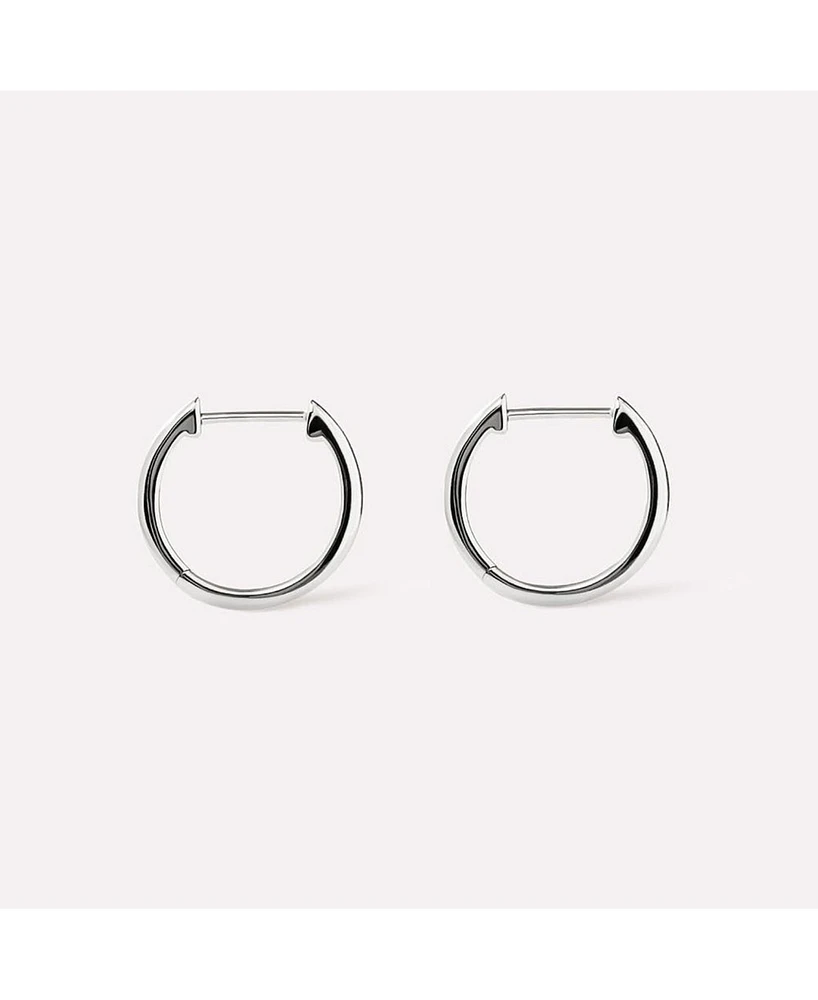 Small Slim Endless Hoops - Lo Small Silver