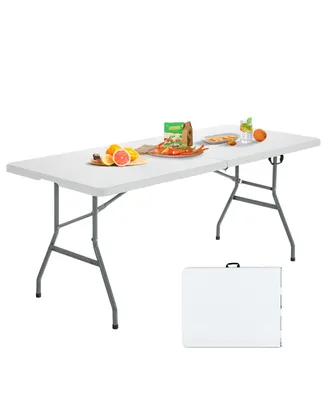 6 Ft Portable Folding Camping Table with Carrying Handle for Picnic