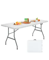 6 Ft Portable Folding Camping Table with Carrying Handle for Picnic