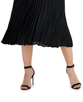 T Tahari Women's Pull-On Pleated Midi Skirt