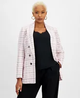Bar Iii Women's Tweed Open-Front Blazer, Created for Macy's