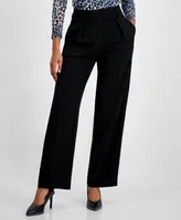 Bar Iii Women's Tab-Waist Pleated Trousers, Created for Macy's