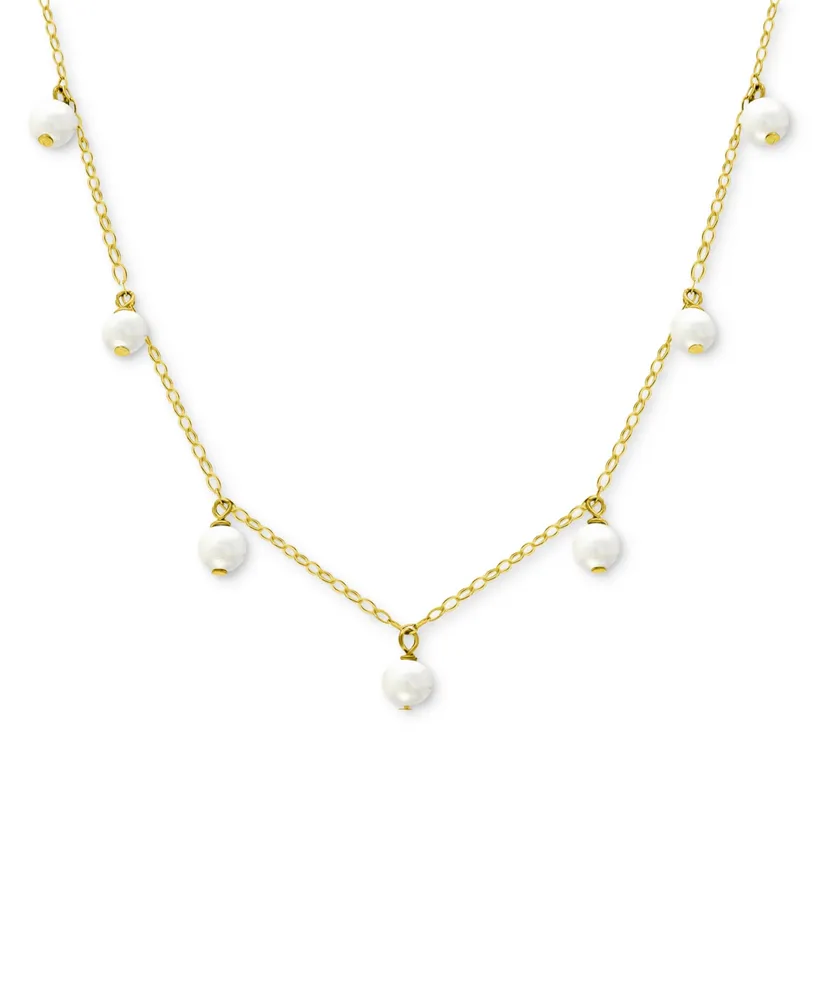 Giani Bernini Cultured Freshwater Pearl (5mm) Dangle Collar Necklace, 16" + 2" extender, Created for Macy's