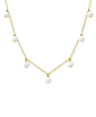 Giani Bernini Cultured Freshwater Pearl (5mm) Dangle Collar Necklace, 16" + 2" extender, Created for Macy's