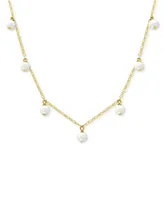 Giani Bernini Cultured Freshwater Pearl (5mm) Dangle Collar Necklace, 16" + 2" extender, Created for Macy's