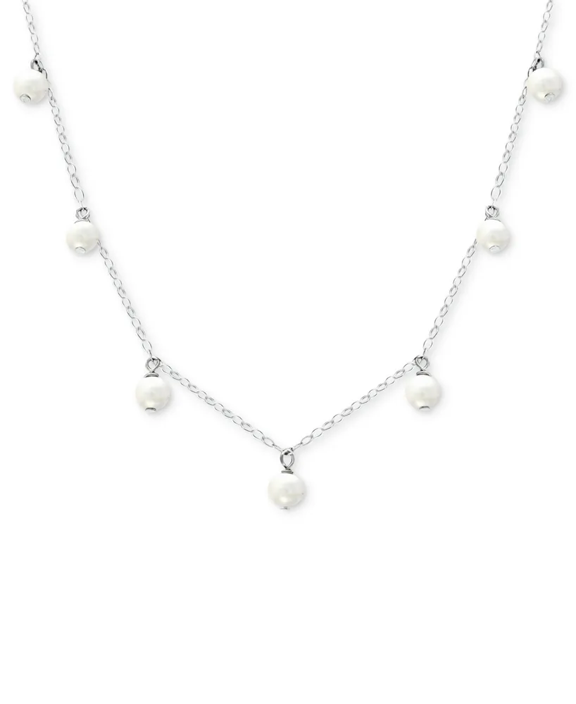 Giani Bernini Cultured Freshwater Pearl (5mm) Dangle Collar Necklace, 16" + 2" extender, Created for Macy's