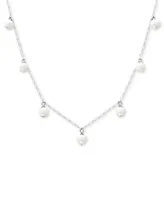 Giani Bernini Cultured Freshwater Pearl (5mm) Dangle Collar Necklace, 16" + 2" extender, Created for Macy's