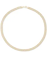 Italian Gold Cubic Zirconia Rope Link 18" Collar Necklace in 14k Gold