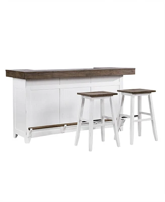 Closeout Peighton 3 Piece Bar Set (Bar with 2 Stools)