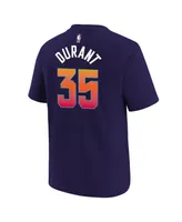 Big Boys Nike Kevin Durant Purple Phoenix Suns 2023/24 City Edition Name and Number T-shirt