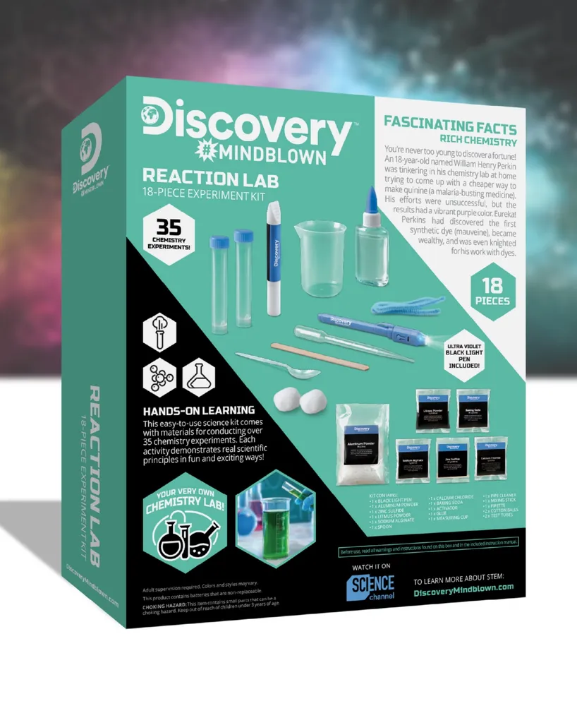 Discovery Mindblown Reaction Lab Chemistry Set, 18-Piece Experiment Kit