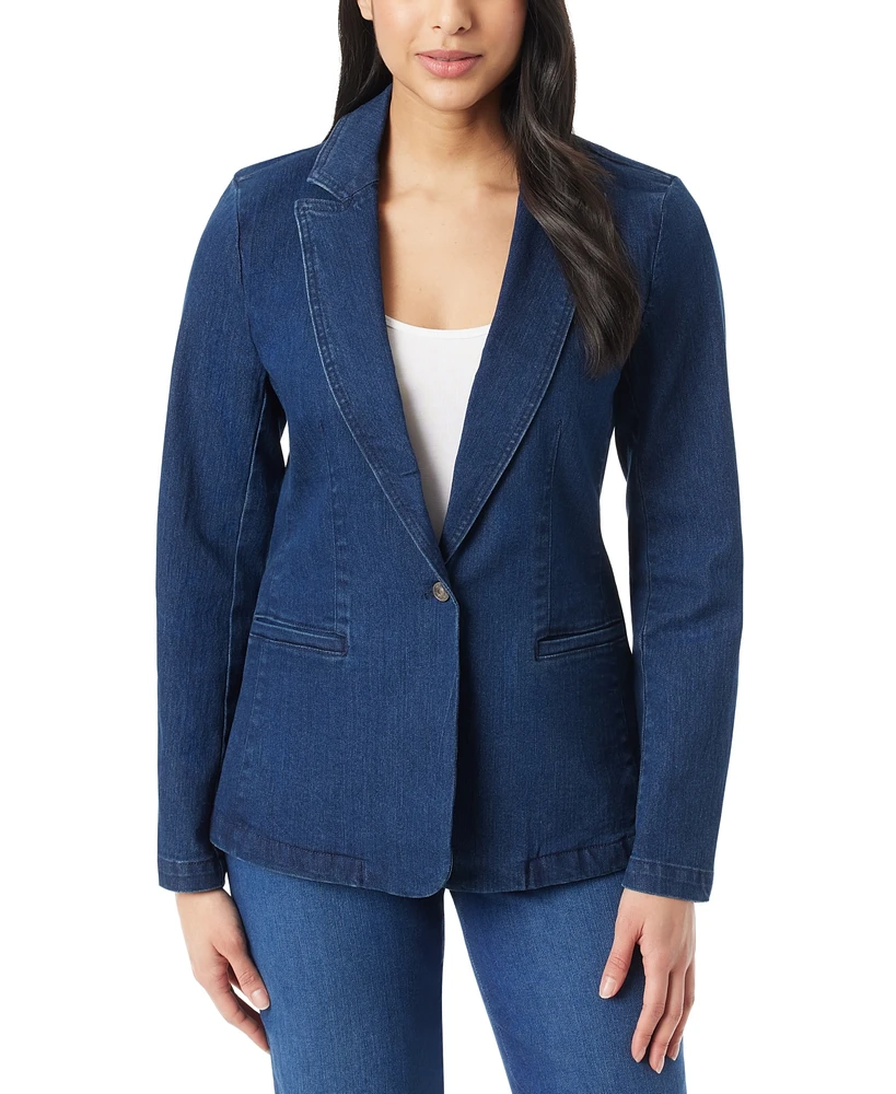 Gloria Vanderbilt Women's Denim One-Button Blazer