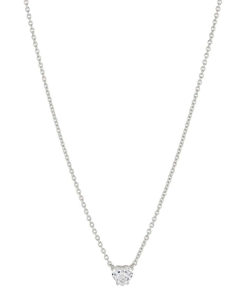 Eliot Danori Cubic Zirconia Heart Pendant Necklace, 16" + 2" extender