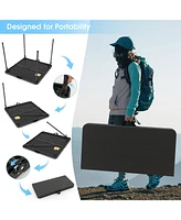 Folding Camping Table with All-Weather Hdpe Tabletop and Rustproof Steel Frame