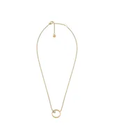 Skagen Women's Gold-Tone Stainless Steel Necklace and Glitz Heart Earrings Set