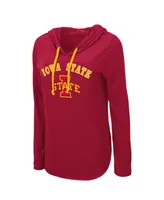 Women's Colosseum Cardinal Iowa State Cyclones My Lover Lightweight Hooded Long Sleeve T-shirt