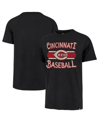 Men's '47 Brand Black Distressed Cincinnati Reds Renew Franklin T-shirt