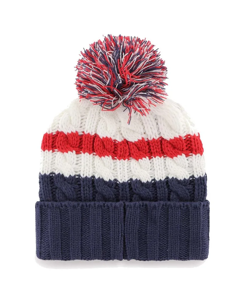 Women's '47 Brand White New England Patriots Ashfield Cuffed Knit Hat with Pom