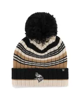 Women's '47 Brand Natural Minnesota Vikings Barista Cuffed Knit Hat with Pom