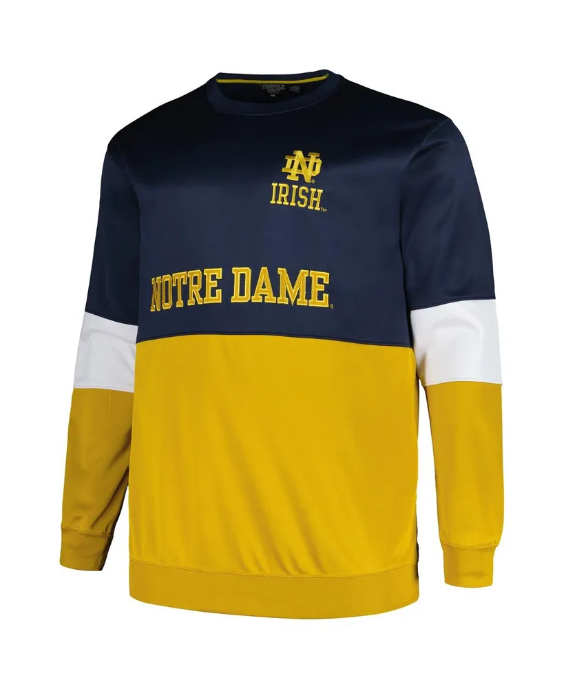 Men's Profile Navy Notre Dame Fighting Irish Big and Tall Fleece Pullover Sweatshirt