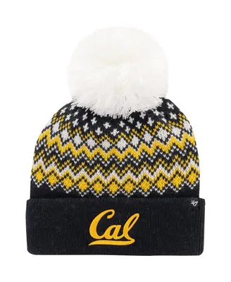 Women's '47 Brand Navy Cal Bears Elsa Cuffed Knit Hat with Pom