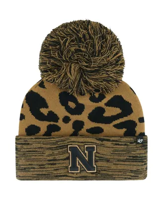 Women's '47 Brand Brown Nebraska Huskers Rosette Cuffed Knit Hat with Pom