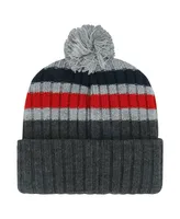 Men's '47 Brand Gray Los Angeles Angels Stack Cuffed Knit Hat with Pom