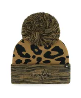 Women's '47 Brand Leopard Washington Capitals Rosette Cuffed Knit Hat with Pom