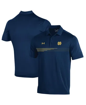 Men's Under Armour Navy Notre Dame Fighting Irish Tee To Green Stripe Polo Shirt