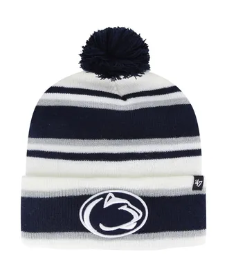 Youth Boys and Girls '47 Brand White Penn State Nittany Lions Stripling Cuffed Knit Hat with Pom