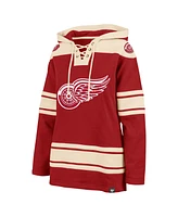 Women's '47 Brand Red Detroit Wings Superior Lacer Pullover Hoodie