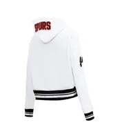 Women's Pro Standard White San Antonio Spurs 2023/24 City Edition Cropped Pullover Hoodie
