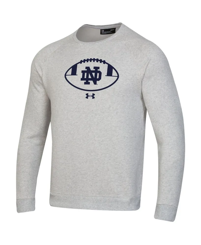 Men's Under Armour Ash Notre Dame Fighting Irish Football Coaches Rival Raglan Pullover Sweatshirt