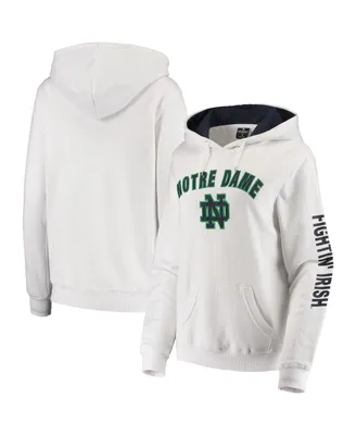 Women's Colosseum White Notre Dame Fighting Irish Loud and Proud Pullover Hoodie