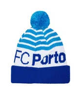 Men's Blue Fc Porto Olympia Cuffed Knit Hat with Pom